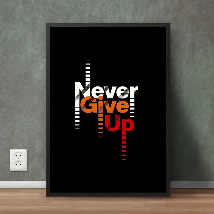 Never Give Up | Motivational Wall Frame