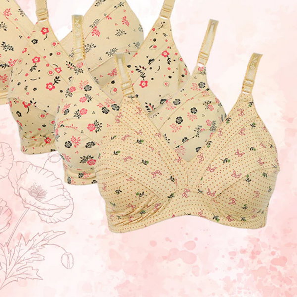 The women wears Cotton Bra Set