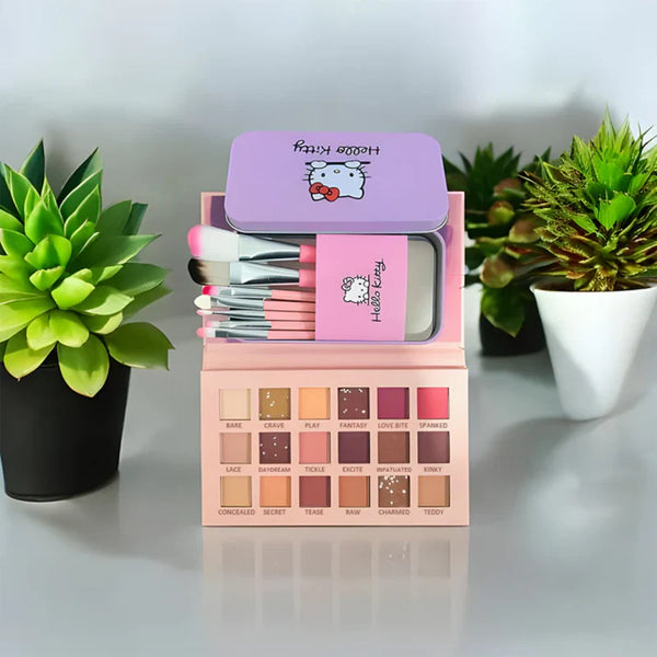 ✨ Nude Eyeshadow Palette + Hello Kitty Brush Set ✨